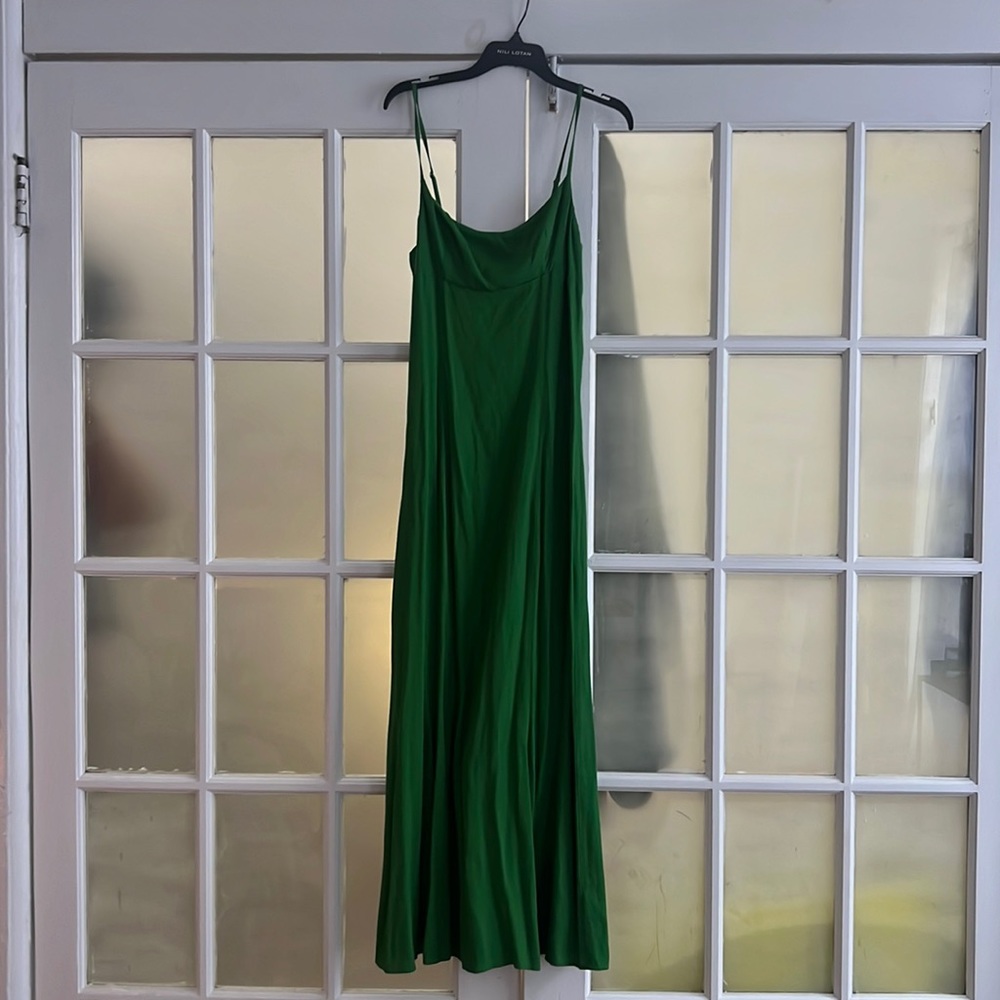 Long green dress from reformation